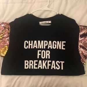 Sequined Sleeves T-Shirt